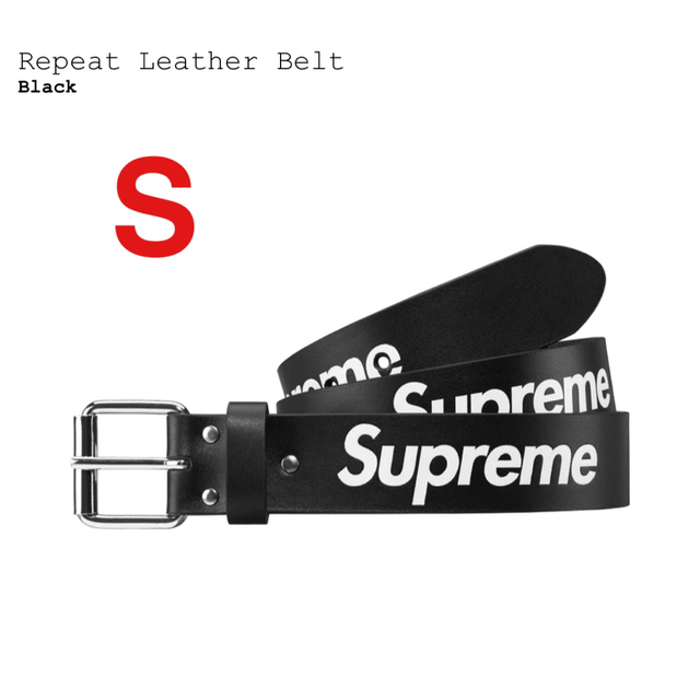 Supreme　Repeat Leather Belt　Black