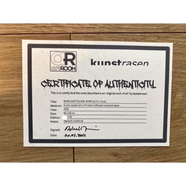 Kunstrasen Burn Capitalism 額装込 banksy 超爆安 50%割引 brcstarch