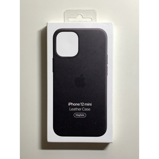 アップル(Apple)の【新品】純正 iPhone 12 mini レザーケース・ブラック(iPhoneケース)