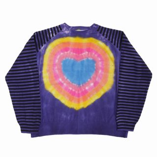 dairiku Heart Tie Dye Border Knit ロンT (Tシャツ/カットソー(七分/長袖))