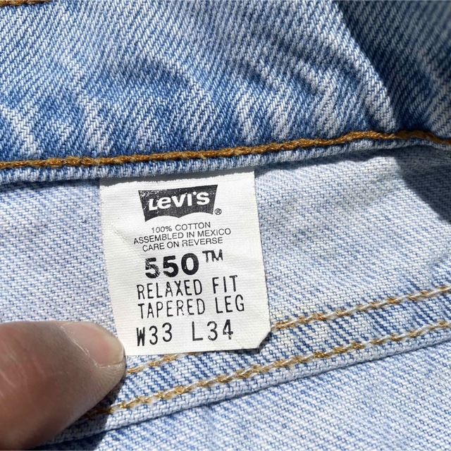 Levi's(リーバイス)のリーバイス 550 W33 L34ライトブルーデニムジーンズメキシコ 1994製 メンズのパンツ(デニム/ジーンズ)の商品写真