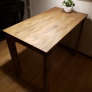 110X60木製脚ウォールナットワックス仕上げテーブル(ダイニングテーブル)
