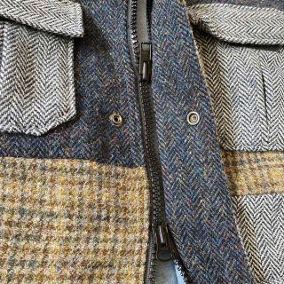 mean  マウンテンパーカー メンズ Harris Tweed