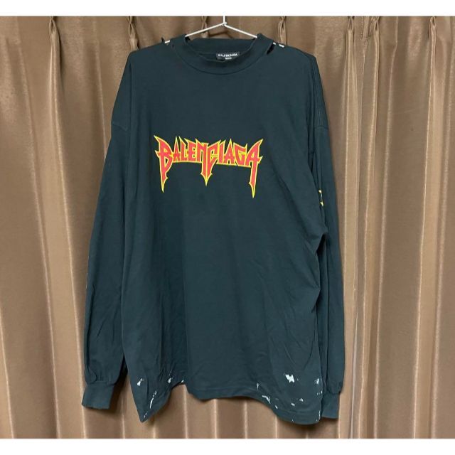 希少】BALENCIAGA 22SS メタルロゴ ロンTシャツ-