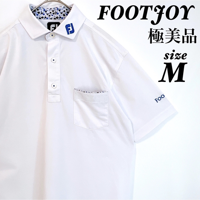 FootJoy(フットジョイ)のフットジョイ ゴルフウェア ポロシャツ ゴルフシャツ ホワイト 花柄 刺繍ロゴ スポーツ/アウトドアのゴルフ(ウエア)の商品写真