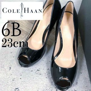 コールハーン(Cole Haan)の【極美品】COLE HAAN コールハーン 23 オープントゥ ブラック(ハイヒール/パンプス)