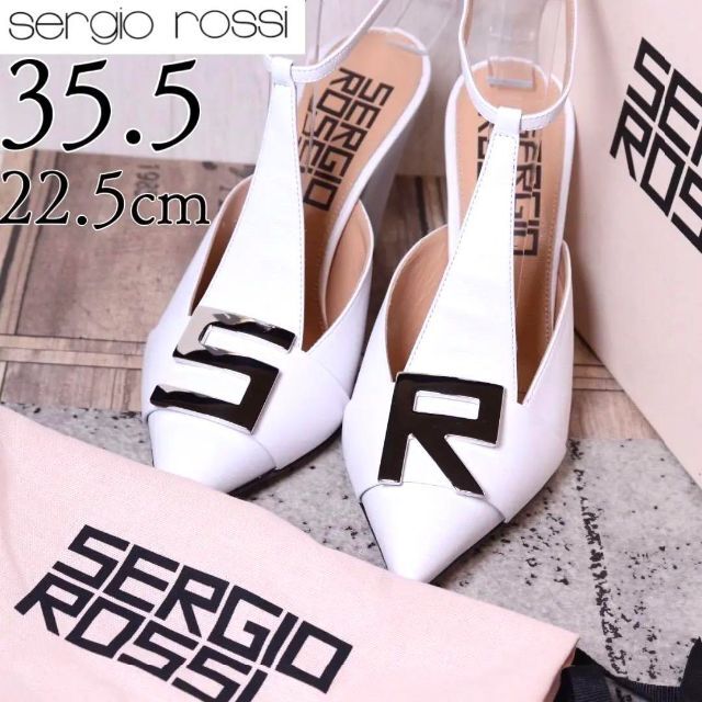 極美品 Sergio Rossi セルジオロッシ サンダル 22.5 SR ロゴ-