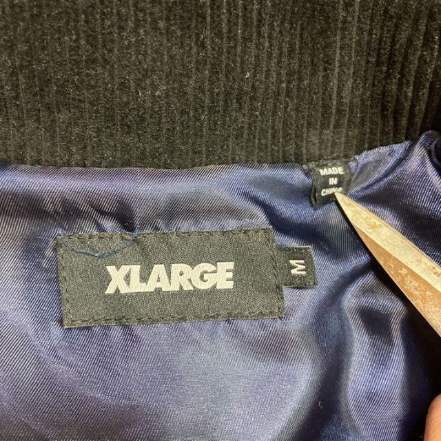 人気コーデュロイ】X-LARGEビッグ刺繍ロゴ古着ジャケット黒ブラックM