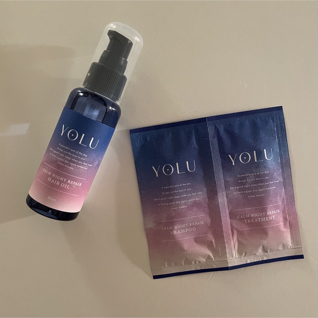 YUL(ヨル)のYOLU カームナイトリペアオイル・シャンプーセット コスメ/美容のヘアケア/スタイリング(オイル/美容液)の商品写真