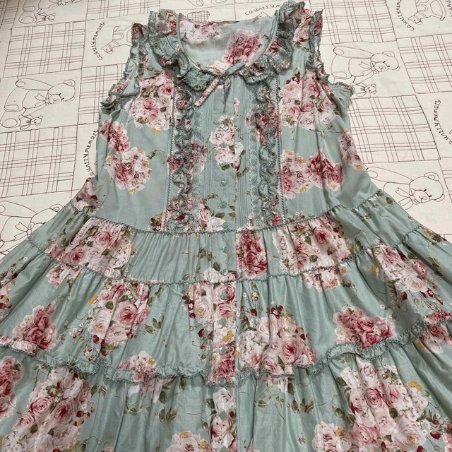 PINK HOUSE - ピンクハウス❣️ローズブーケ🌹💐段々ワンピース PINK HOUSE - ピンクハウス❣️ローズブーケ🌹💐段々ワンピース