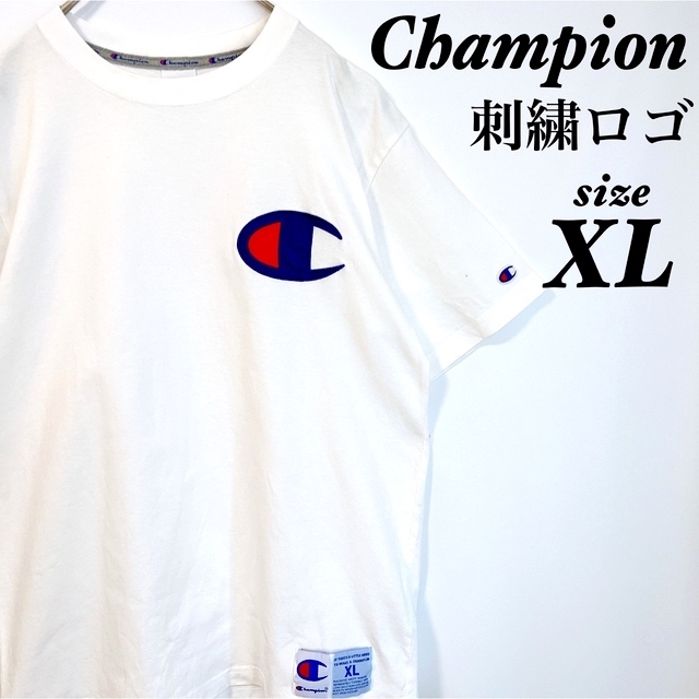 Champion(チャンピオン)のチャンピオン Tシャツ オーバーサイズ 半袖 ホワイト 刺繍ロゴ デカロゴ 目玉 メンズのトップス(Tシャツ/カットソー(半袖/袖なし))の商品写真