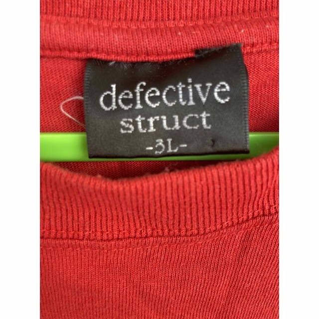 3L defective struct 赤　Tシャツ　red T-shirt