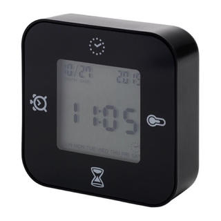 イケア(IKEA)の【IKEA】LÖTTORP 時計/温度計/アラーム/タイマー,ブラック(置時計)