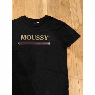 マウジー(moussy)の【マウジー】半袖ロゴTシャツ　ブラック/黒　レディース(Tシャツ(半袖/袖なし))