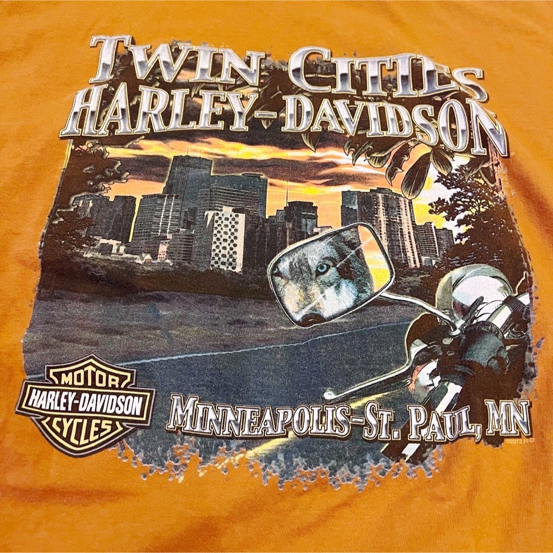 希少XL★HARLEY-DAVIDSON Tシャツ バイク ウルフ Tシャツ