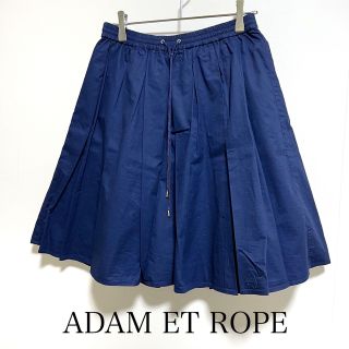 アダムエロぺ(Adam et Rope')のアダムエロペ　サイズ38 プリーツスカート　ネイビー(ひざ丈スカート)