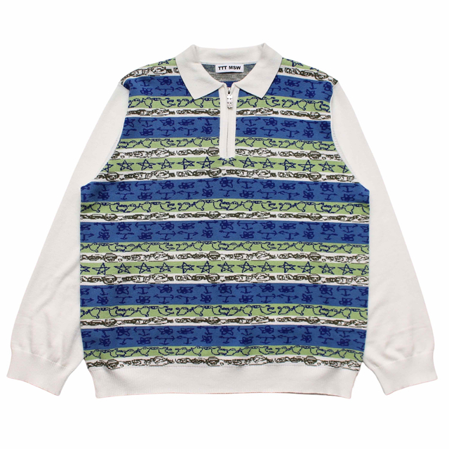 TTT MSW 23SS Graffiti knit polo M 「かわいい~!」 www.gold-and