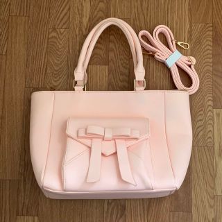 Ank Rouge ダブルリボンバニティBAG ピンク