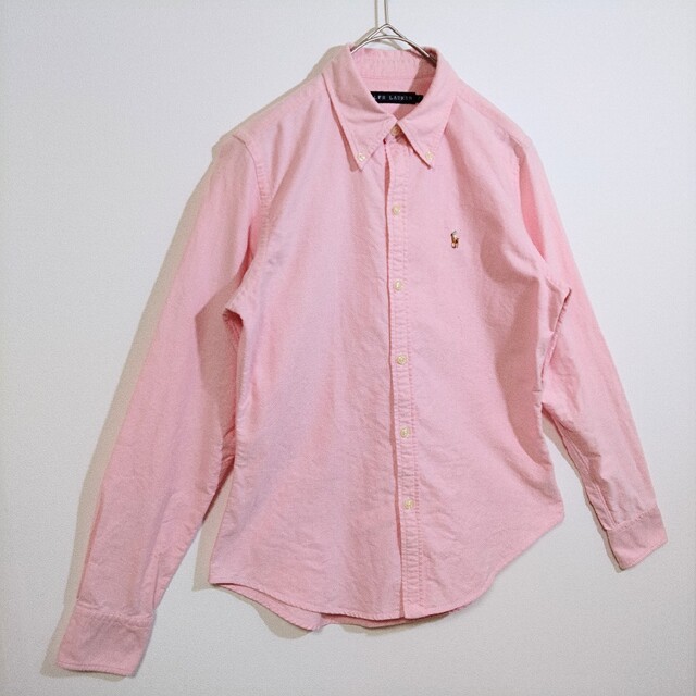 Ralph Lauren(ラルフローレン)のRalph Lauren　ラルフローレン　刺繍ロゴ　シャツ　サイズS ピンク レディースのトップス(シャツ/ブラウス(長袖/七分))の商品写真