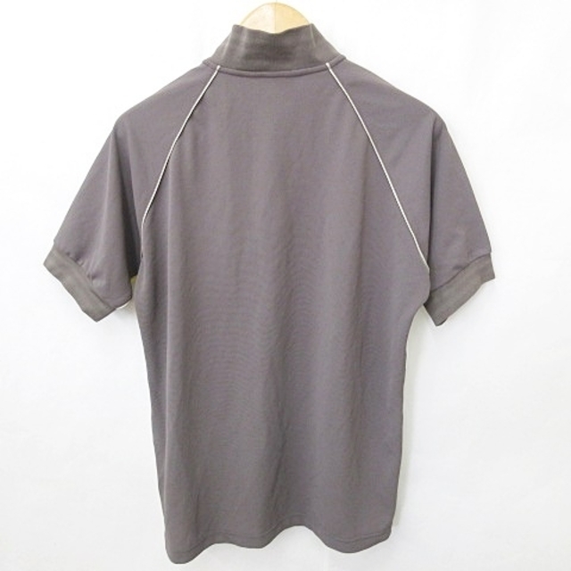 Munsingwear(マンシングウェア)のMUNSINGWEAR シャツ 半袖 ハーフジップ ロゴ ドット ブラウン LL スポーツ/アウトドアのゴルフ(ウエア)の商品写真