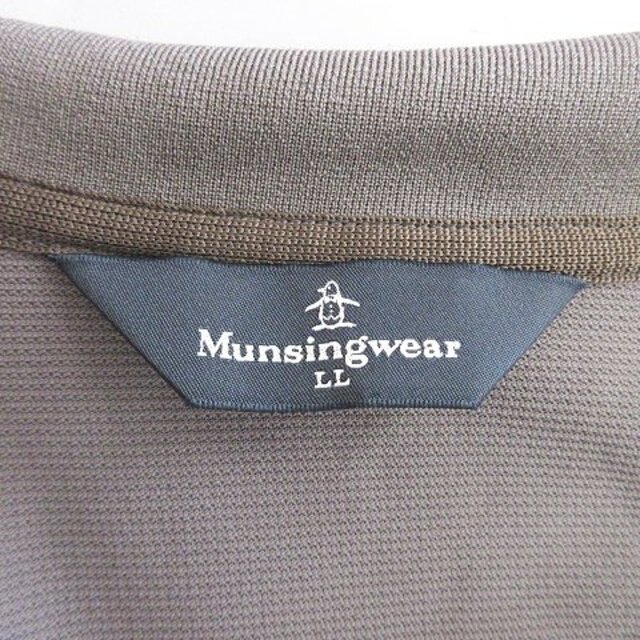 Munsingwear(マンシングウェア)のMUNSINGWEAR シャツ 半袖 ハーフジップ ロゴ ドット ブラウン LL スポーツ/アウトドアのゴルフ(ウエア)の商品写真