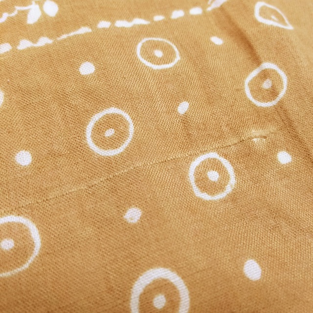 45rpm(フォーティーファイブアールピーエム)の45R✨45rpm インドカディ バンダナ 綿 コットン100% 日本製 黄系 レディースのファッション小物(バンダナ/スカーフ)の商品写真