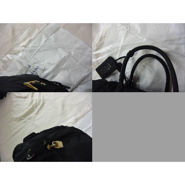 ●14万PRADAプラダWポケット黒ボストンバッグ中大GOLD鍵有●美品 - 2