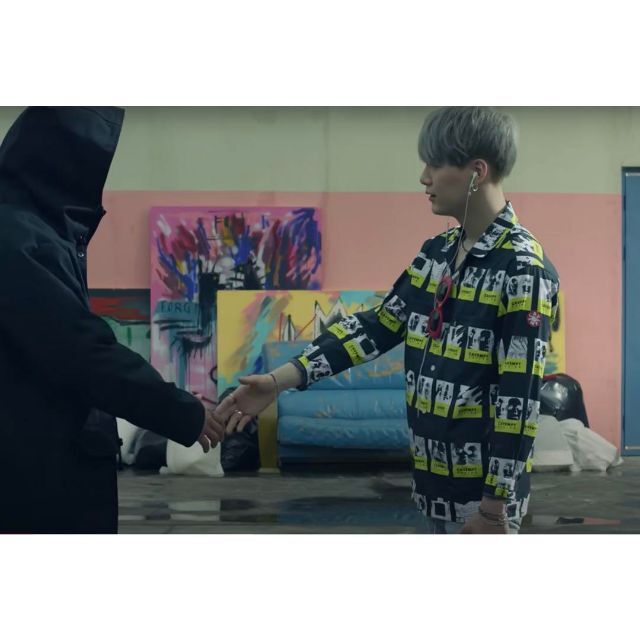 BTSユンギさん着用モデル◎】C.E.総柄シャツ古着オープンカラー黒sk8