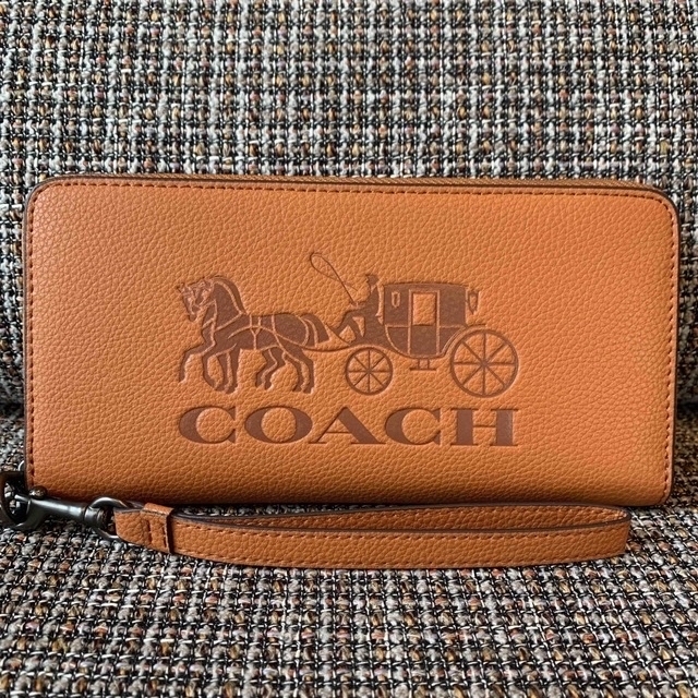 COACH(コーチ)のショップバック、箱付き　3548  コーチ　長財布　コーチ馬車　オレンジブラウン レディースのファッション小物(財布)の商品写真