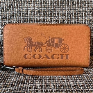 コーチ(COACH)のショップバック、箱付き　3548  コーチ　長財布　コーチ馬車　オレンジブラウン(財布)