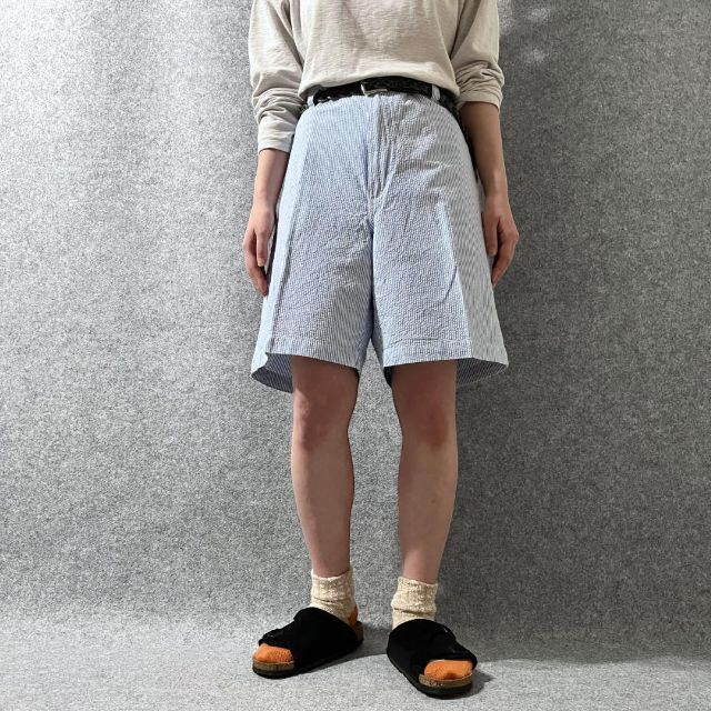 CHAPS(チャップス)の【CHAPS】チャップス シアサッカー ワイド ショーツ ハーフパンツ W40 メンズのパンツ(ショートパンツ)の商品写真