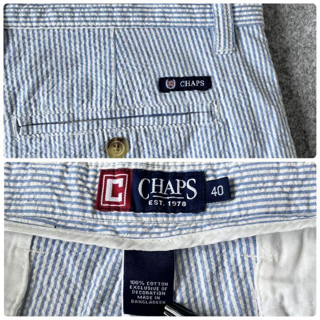 CHAPS(チャップス)の【CHAPS】チャップス シアサッカー ワイド ショーツ ハーフパンツ W40 メンズのパンツ(ショートパンツ)の商品写真