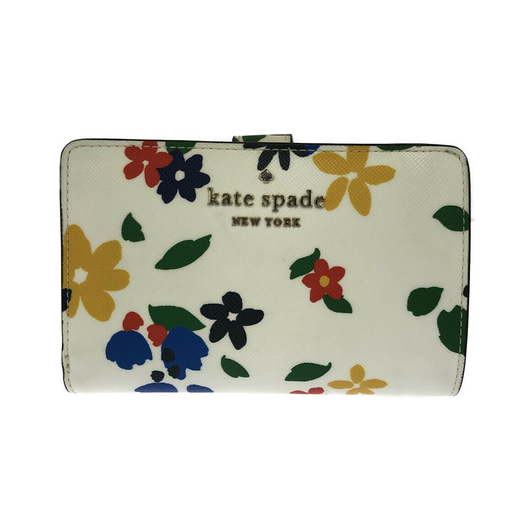 新品 未使用☆Kate Spade ハート柄×花柄プリント 二つ折り財布-