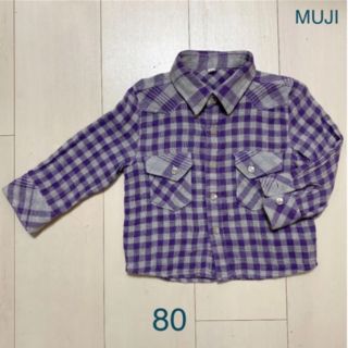 ムジルシリョウヒン(MUJI (無印良品))の無印 ダブルガーゼ 長袖シャツ 80㎝(シャツ/カットソー)