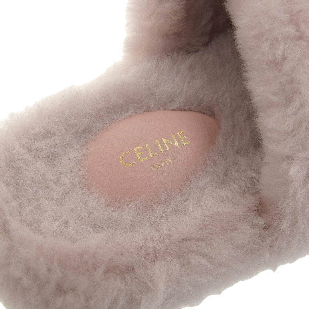 セリーヌ トリオンフ ファー スライド サンダル レディース ピンク CELINE 【中古】 【アパレル・小物】