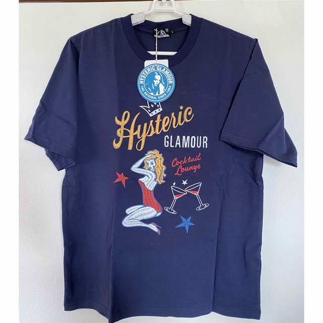 HYSTERIC GLAMOUR(ヒステリックグラマー)の正規店購入 新品 HYSTERIC GLAMOUR Tシャツ ネイビー サイズL レディースのトップス(Tシャツ(半袖/袖なし))の商品写真