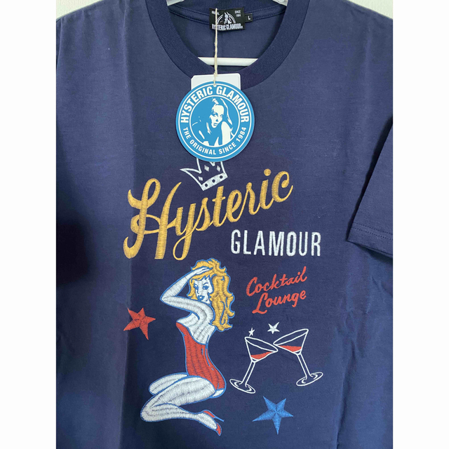 HYSTERIC GLAMOUR(ヒステリックグラマー)の正規店購入 新品 HYSTERIC GLAMOUR Tシャツ ネイビー サイズL レディースのトップス(Tシャツ(半袖/袖なし))の商品写真