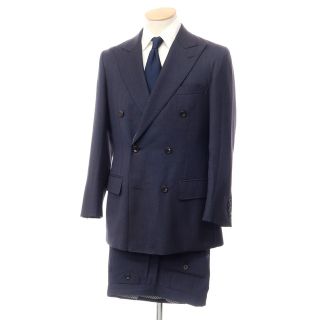 【中古】アザブテーラー azabu tailor ウール ダブルスーツ ネイビー系【サイズ44/79】【メンズ】(セットアップ)