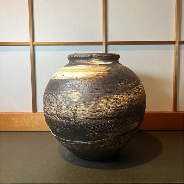 古壺 ツボ 花瓶 陶器 アンティーク作品-