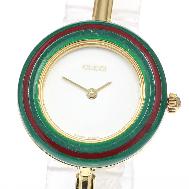 グッチ GUCCI 11/12.2 チェンジベゼル クォーツ レディース 内箱付き_