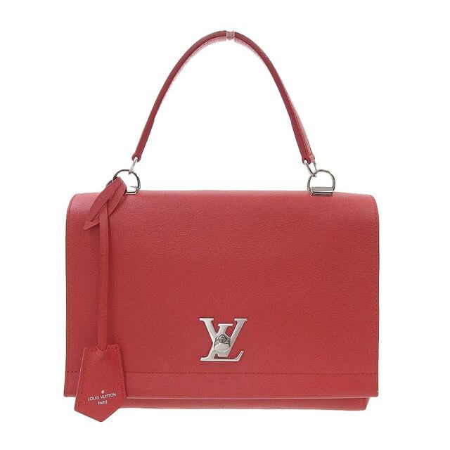 約29cm高さ【本物保証】 美品 ルイヴィトン LOUIS VUITTON ロックミー2 ハンドバッグ カーフレザー ルビー 赤 M50363