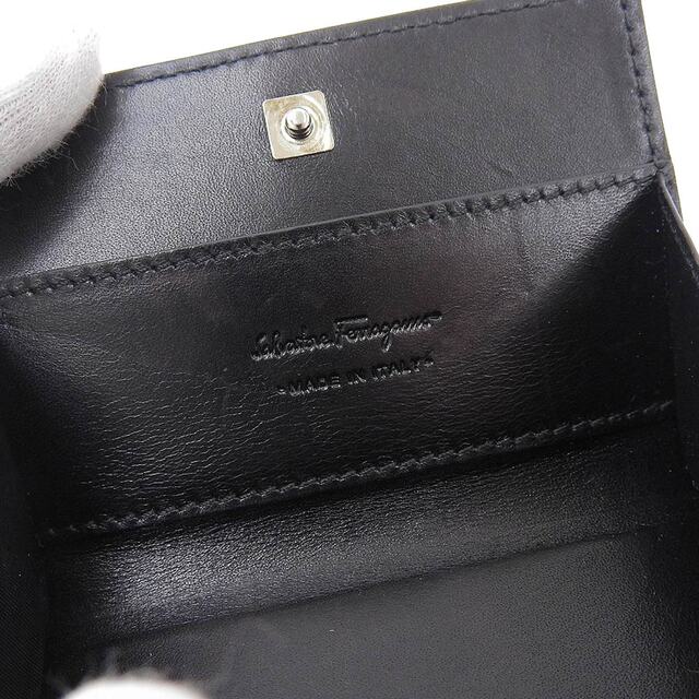 Salvatore Ferragamo(サルヴァトーレフェラガモ)の【本物保証】 超美品 サルヴァトーレ フェラガモ Salvatore Ferragamo 小銭入れ コインケース レザー 黒 ブラック 66 5019 12 レディースのファッション小物(コインケース)の商品写真