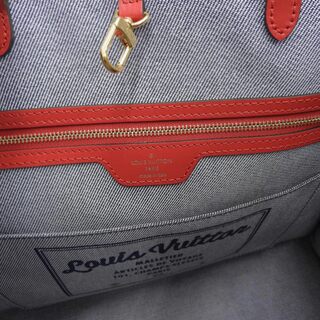 【本物保証】 布袋付 未使用 ルイヴィトン LOUIS VUITTON モノグラム デニム オンザゴーGM 2WAYバッグ ブルー レッド M44992