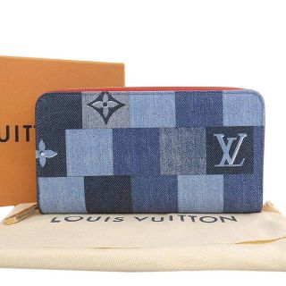 ルイヴィトン(LOUIS VUITTON)の【本物保証】 箱・布袋付 未使用 ルイヴィトン LOUIS VUITTON モノグラム デニム ジッピーウォレット 長財布 ブルー 希少 レア M44938(財布)