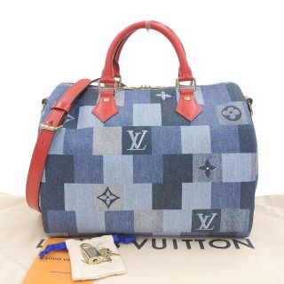 ルイヴィトン(LOUIS VUITTON)の【本物保証】 布袋付 未使用 ルイヴィトン LOUIS VUITTON モノグラム デニム スピーディ バンドリエール 30 ボストンバッグ M45041(ボストンバッグ)