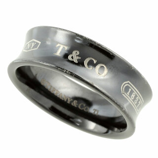 ティファニー(Tiffany & Co.)の【本物保証】 ティファニー TIFFANY & Co. 1837 リング 指輪 チタン 黒 ブラック 17.5号(リング(指輪))