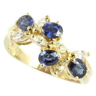 アザー(other)の【本物保証】 鑑付 新品同様 天然コランダム リング K18YG メレサファイア 1.33ct メレダイヤ 0.41ct 15号 豪華 ノーブランド No brand(リング(指輪))