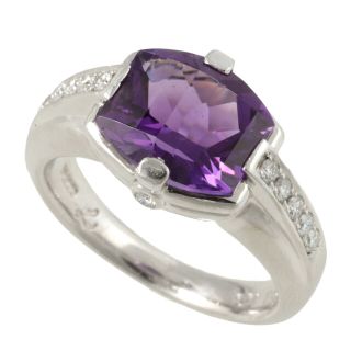 アザー(other)の【本物保証】 新品同様 リング 指輪 プラチナ Pt900 アメジスト アメシスト 3.18ct メレダイヤモンド 0.20ct 13号 ノーブランド No brand(リング(指輪))