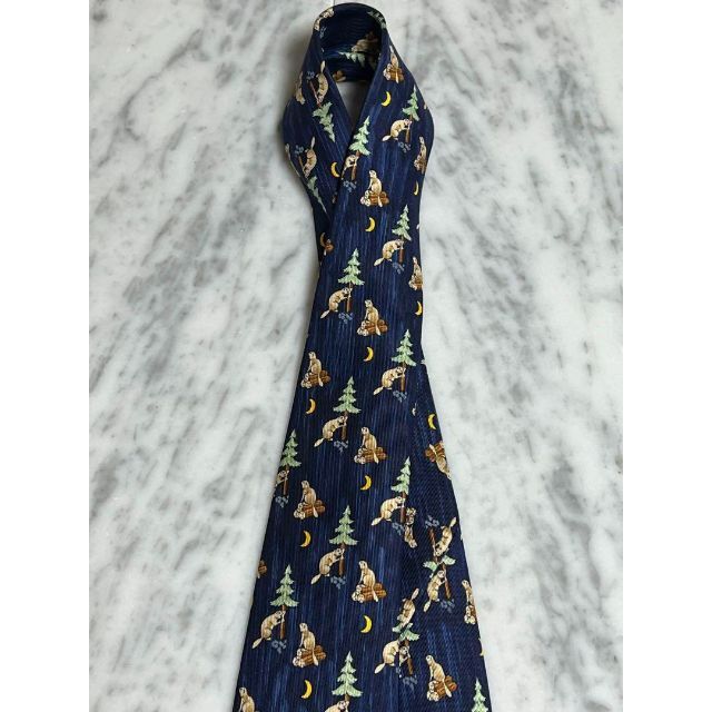 Hermes - 【世界最高峰ネクタイ✨️極美品✨️】HERMES ネイビー系 総
