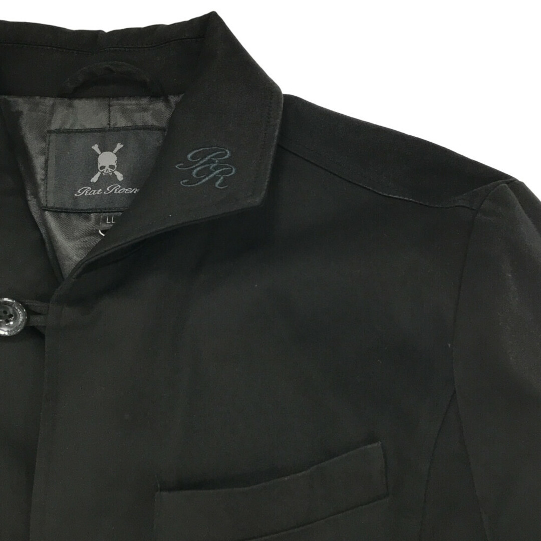 Rat Roen ラットロエン ブランドロゴ刺繍デザイン3Bジャケット コート ブラック 161-8059RA